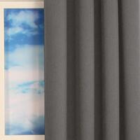 Licht glanzende verduisterende overgordijnstof in grijs met een mooie weefstructuur aan de voorzijde