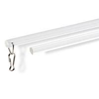 Luxe zeskantige kunststof trekstang in een lengte van 122 cm in transparant