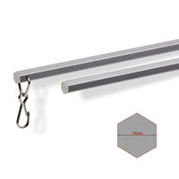 Luxe zeskantige aluminium trekstang in een lengte van 122 cm in de kleur grijs