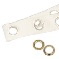 Kunststof zeilring in de kleur messing voor gebruik in combinatie met het zeilring gordijnband