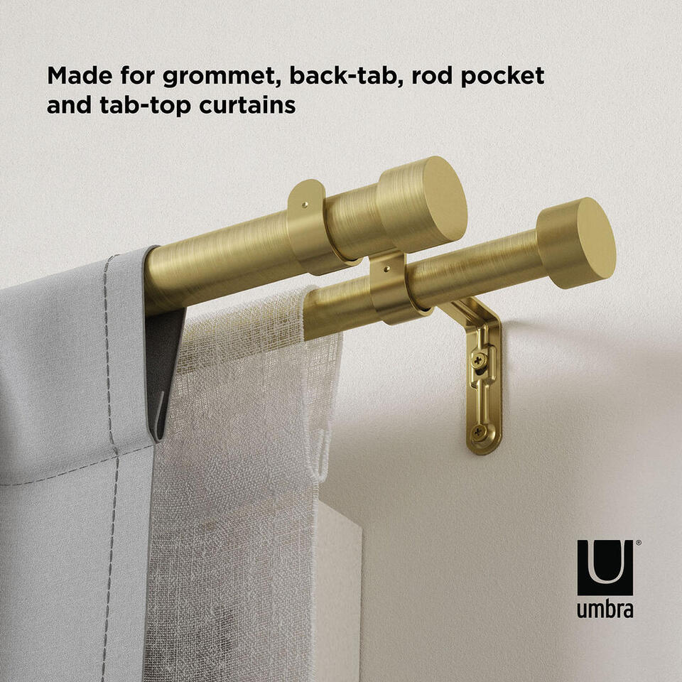 De Cappa gordijnroede van Umbra is super stylish. Geschikt voor licht- tot middelzware gordijnen of vitrages