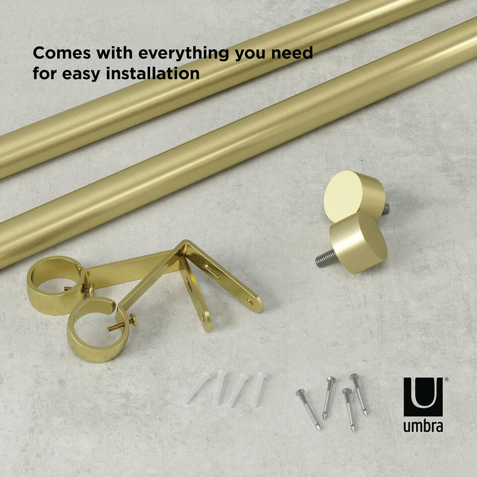 De Cappa gordijnroede van Umbra is super stylish uit en door de metalen finish oogt deze modern en klassiek tegelijk