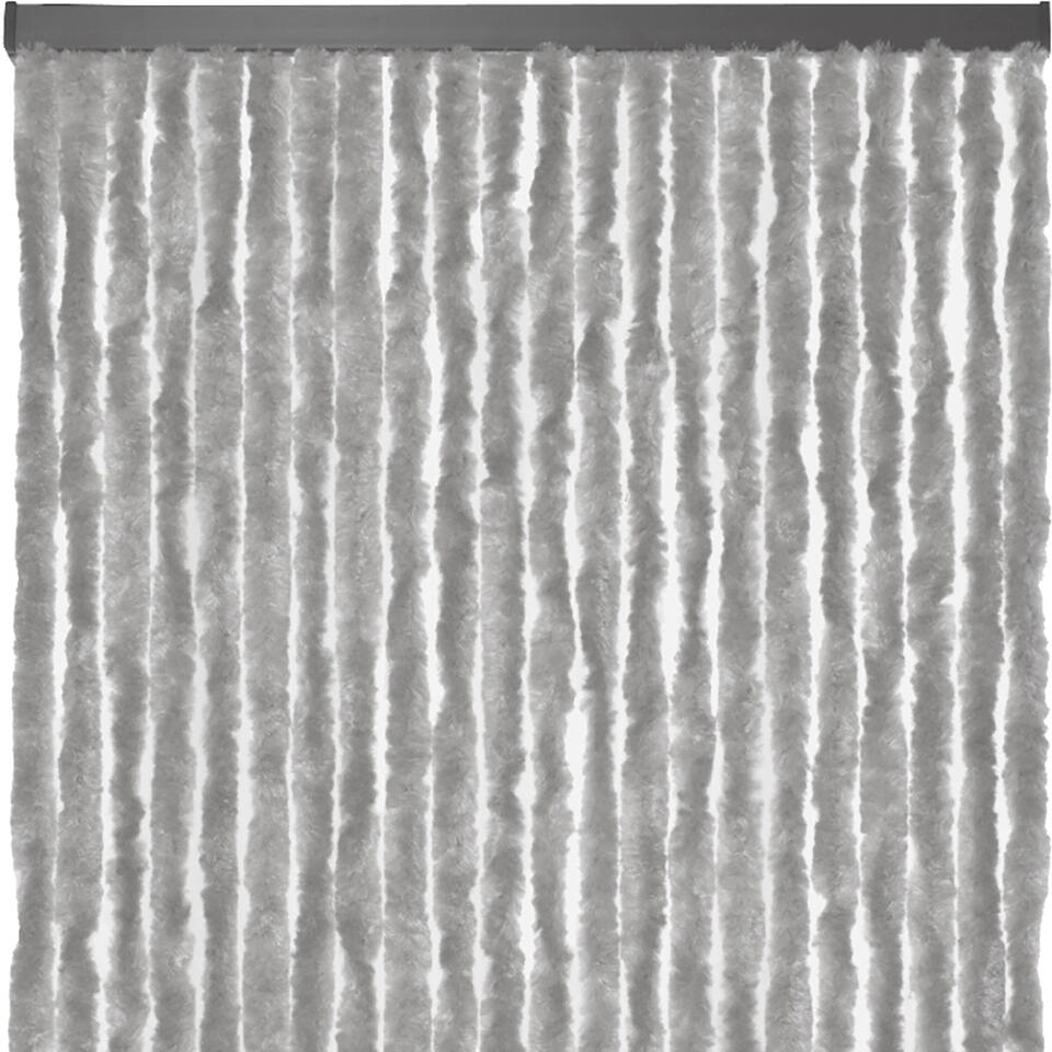 Grijs deurgordijn met een afmeting van 120x240 cm