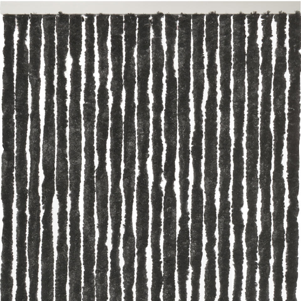 Zwart deurgordijn met een afmeting van 120x240 cm